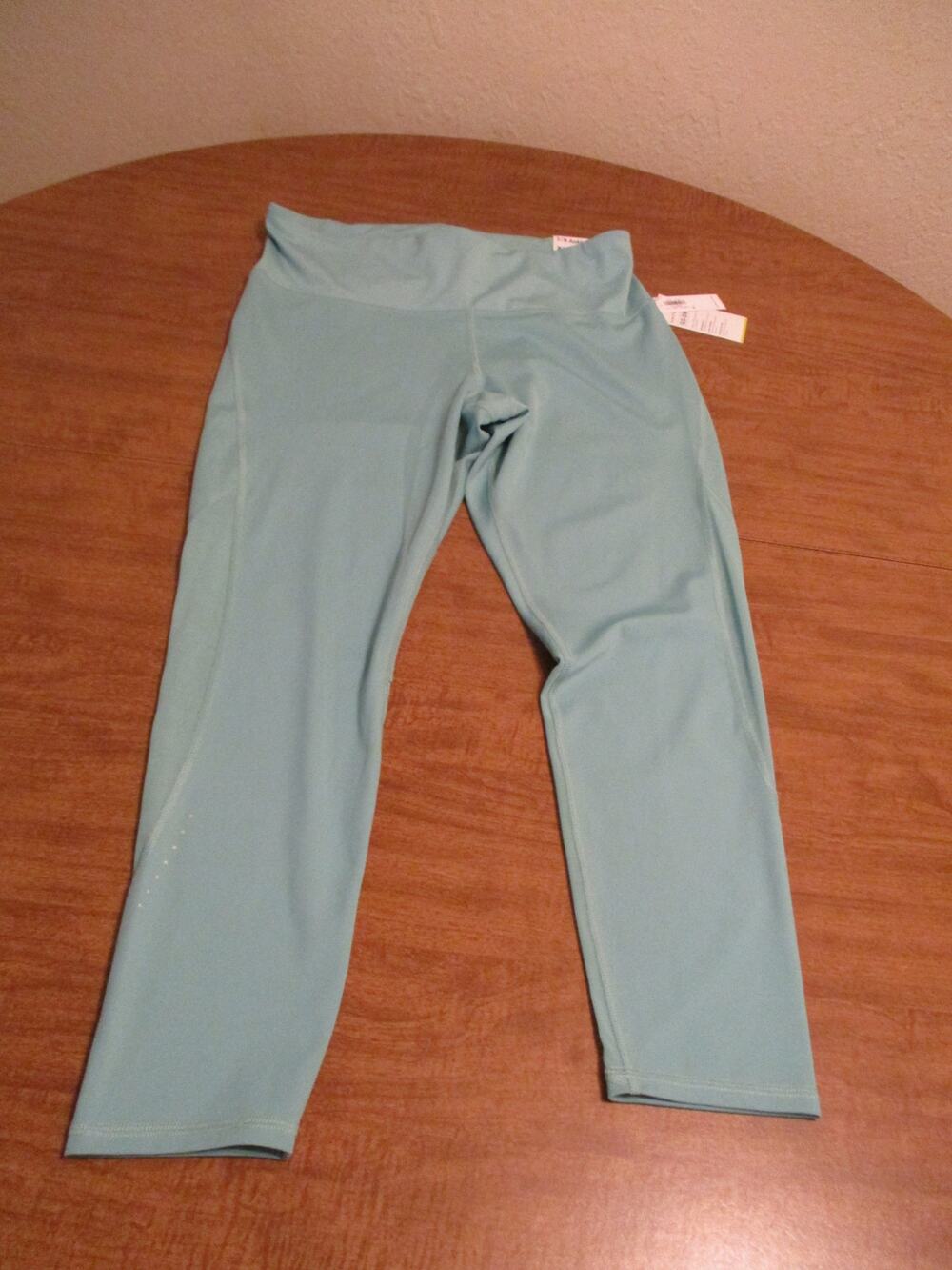 OLD NAVY ACTIVE HIGH RISE GO DRY 7/8 ANKLE LEGGINGS GREEN SIZE XL